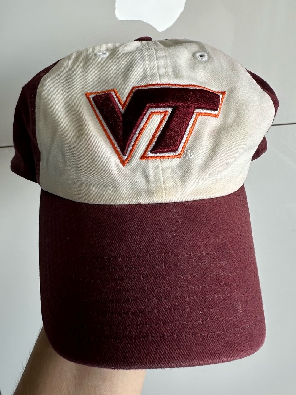 Vintage Virginia Tech Baseball Hat Cap Size XL Fitted Hokies Blacksburg
